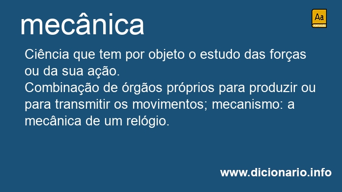 Significado de mecnica