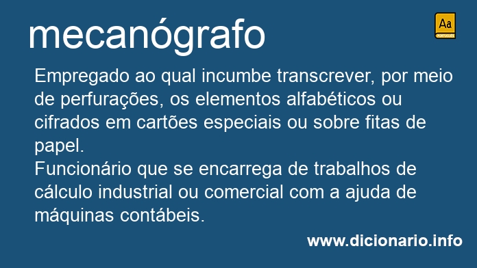 Significado de mecangrafo