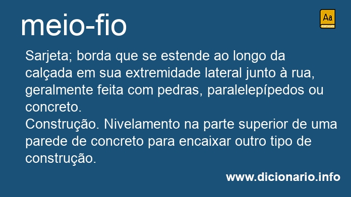 Significado de meio-fio