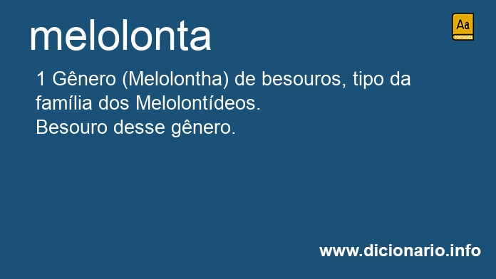 Significado de melolonta