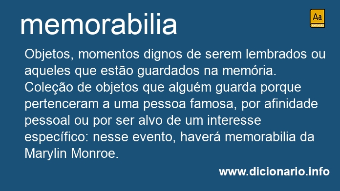 Significado de memorabilia
