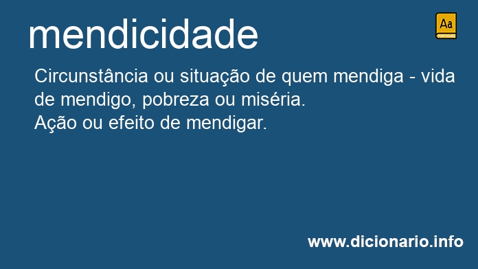 Significado de mendicidade