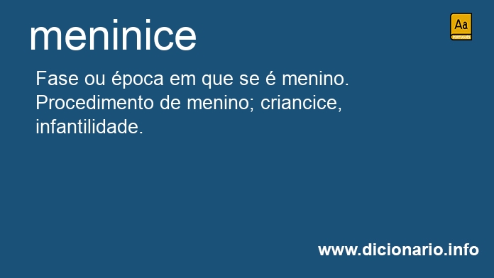 Significado de meninice