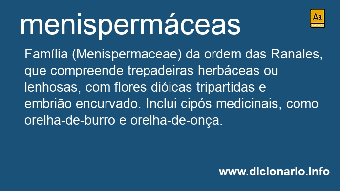 Significado de menispermceas