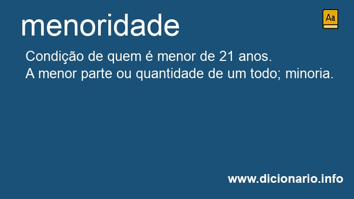 Significado de menoridade