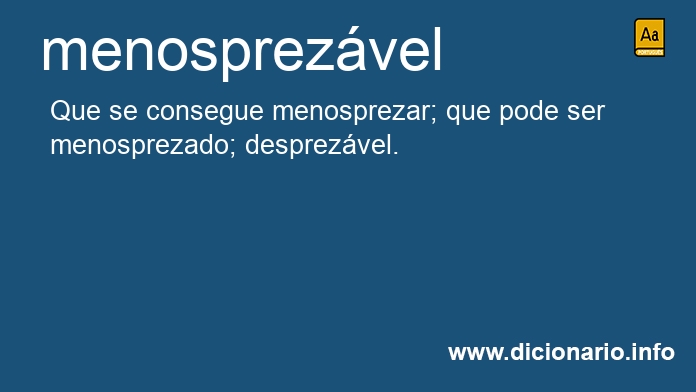 Significado de menosprezvel