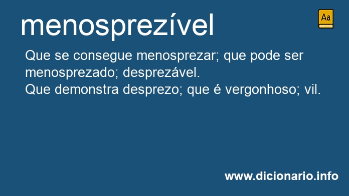 Significado de menosprezvel