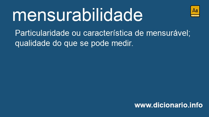 Significado de mensurabilidade