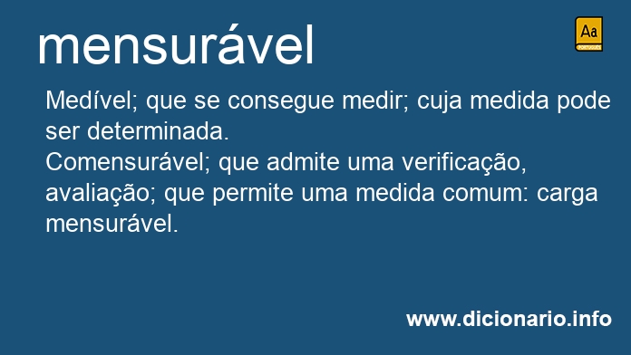 Significado de mensurvel