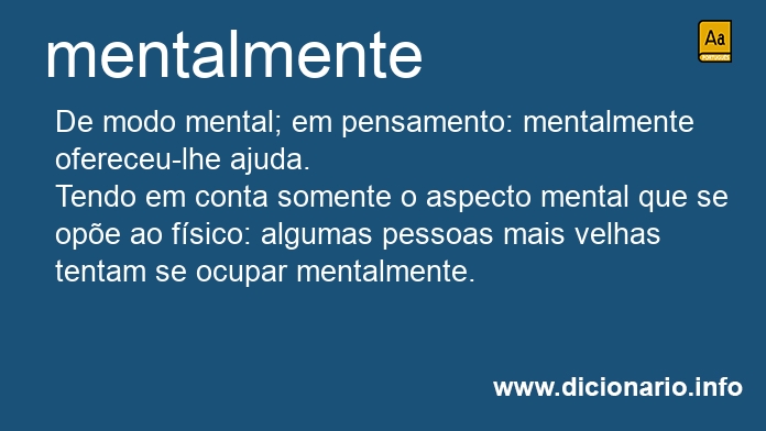 Significado de mentalmente