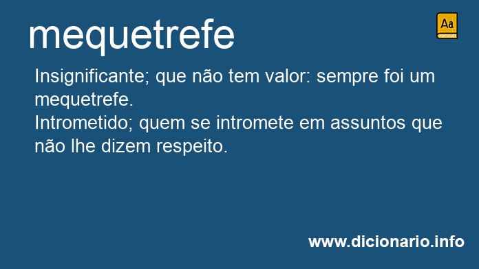 Significado de mequetrefe