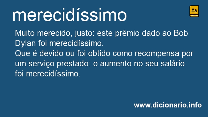 Significado de merecidssima