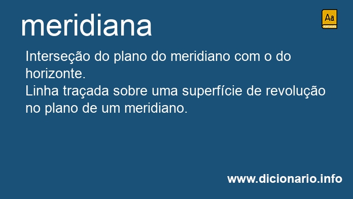 Significado de meridiana