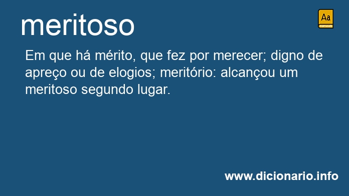 Significado de meritosos