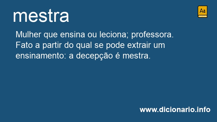 Significado de mestra