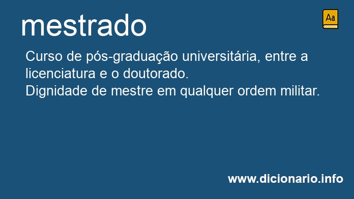 Significado de mestrado