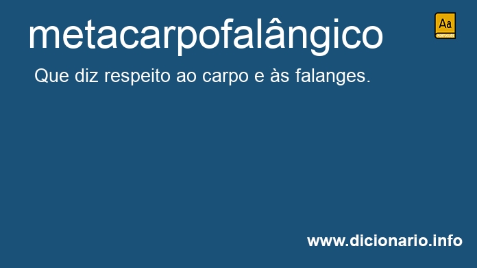 Significado de metacarpofalngico