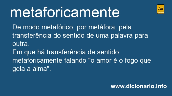 Significado de metaforicamente