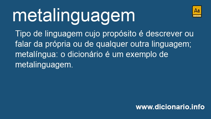 Significado de metalinguagem