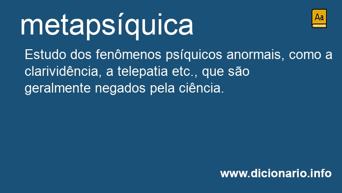 Significado de metapsquica