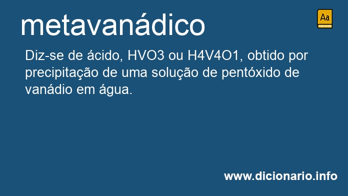 Significado de metavandico