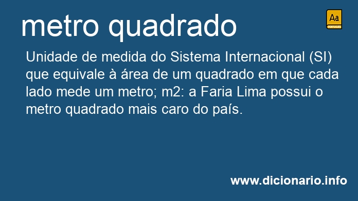 Significado de metro quadrado