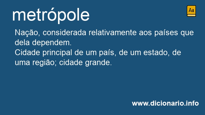 Significado de metrpoles