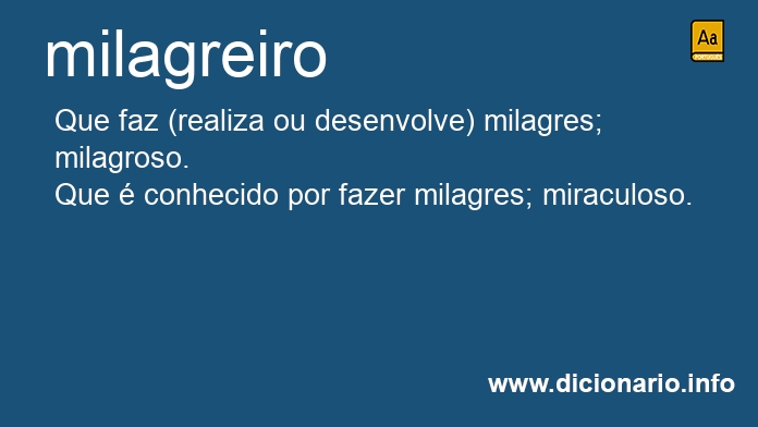 Significado de milagreiro
