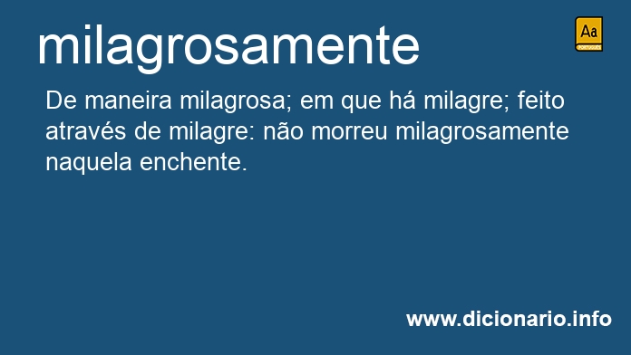 Significado de milagrosamente