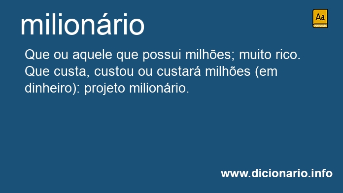 Significado de milionrio