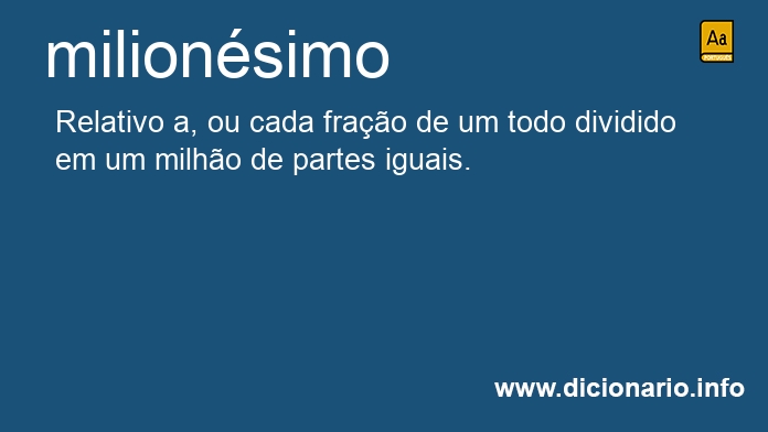 Significado de milionsimos