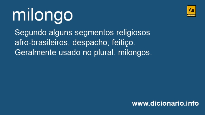 Significado de milongo