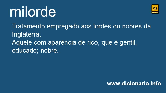 Significado de milorde