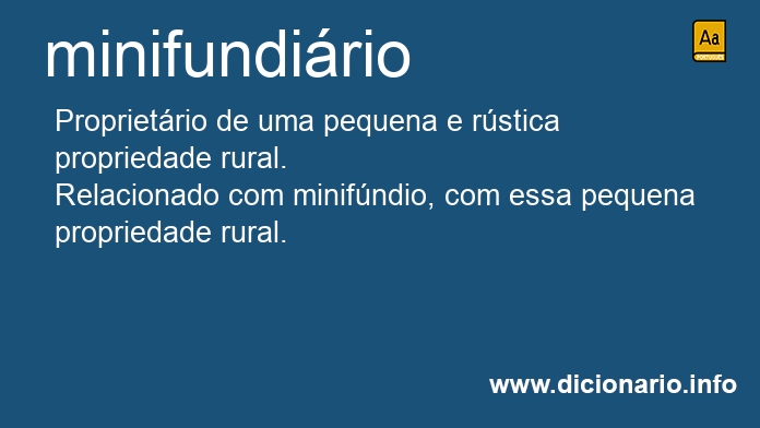 Significado de minifundirio
