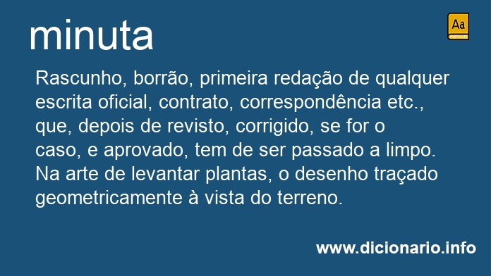 Significado de minuta