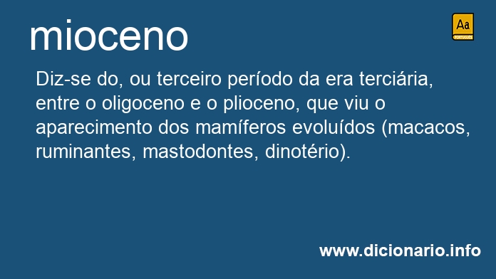 Significado de mioceno