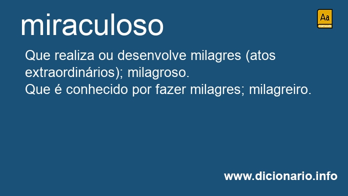 Significado de miraculoso