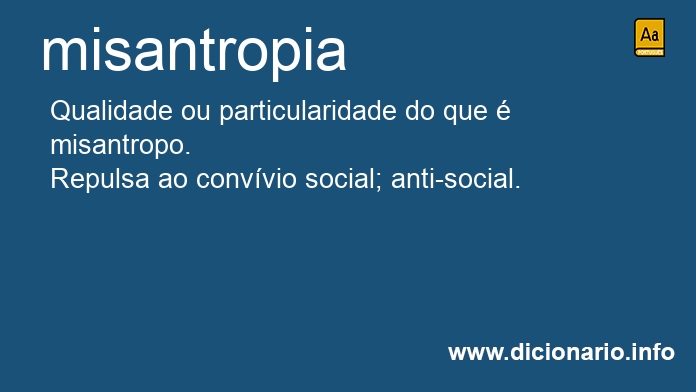 Significado de misantropia