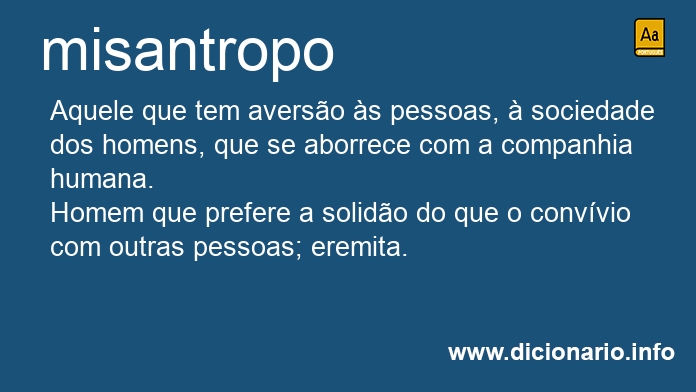 Significado de misantropo