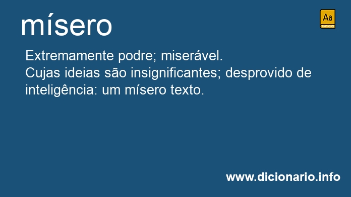 Significado de msero