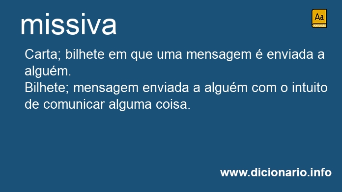 Significado de missiva