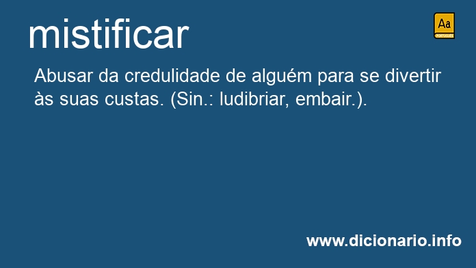 Significado de mistificar