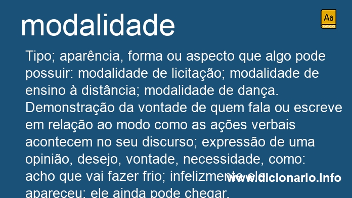 Significado de modalidade
