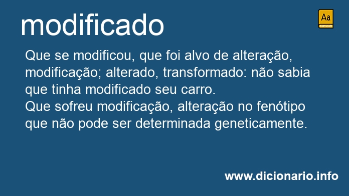 Significado de modificada