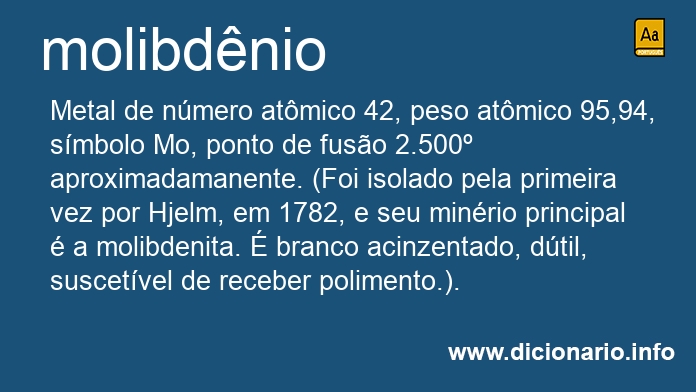 Significado de molibdnio