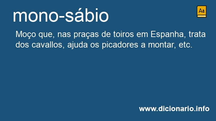 Significado de mono-sbio