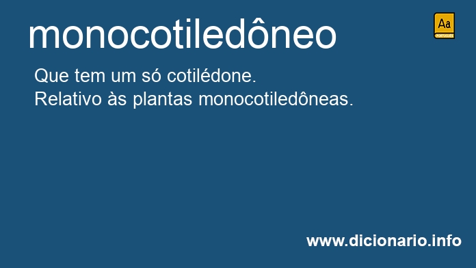 Significado de monocotiledneo