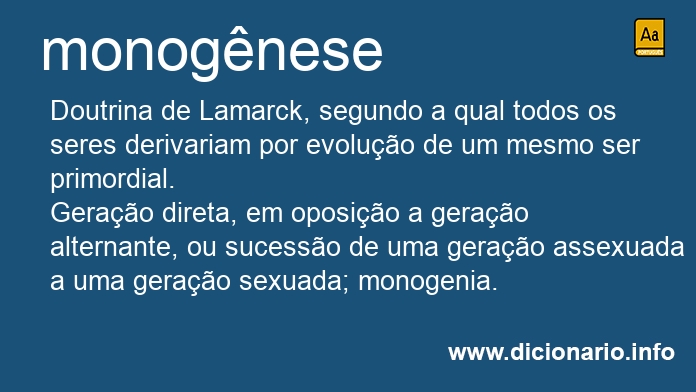 Significado de monognese