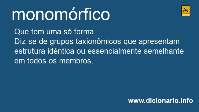 Significado de monomrfico
