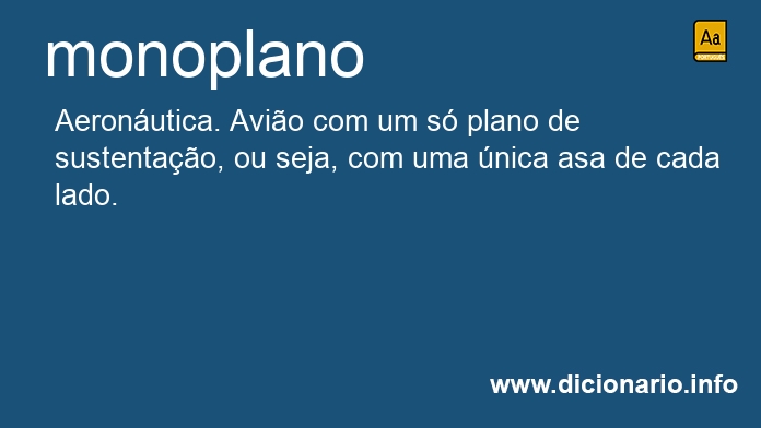 Significado de monoplano